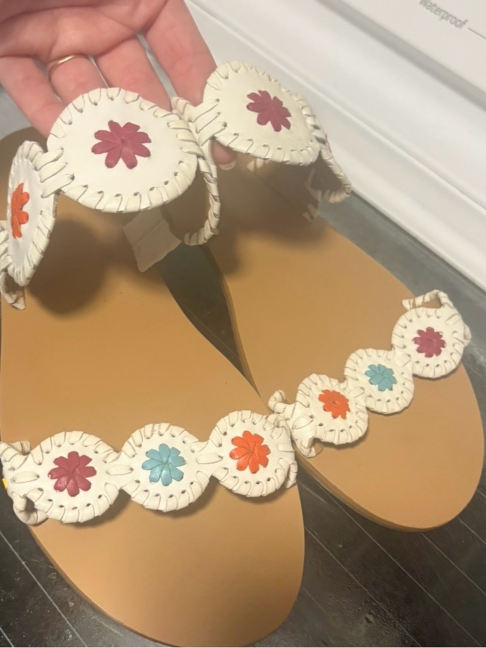 Jack Rogers White Leather Sandals